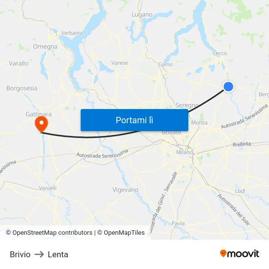 Brivio to Lenta map