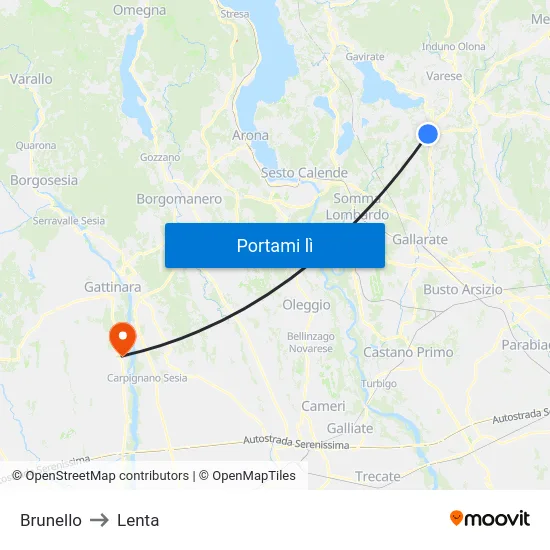 Brunello to Lenta map