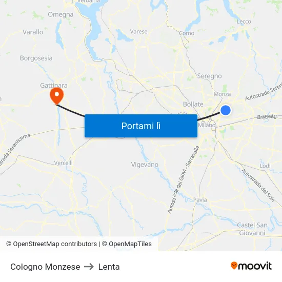 Cologno Monzese to Lenta map