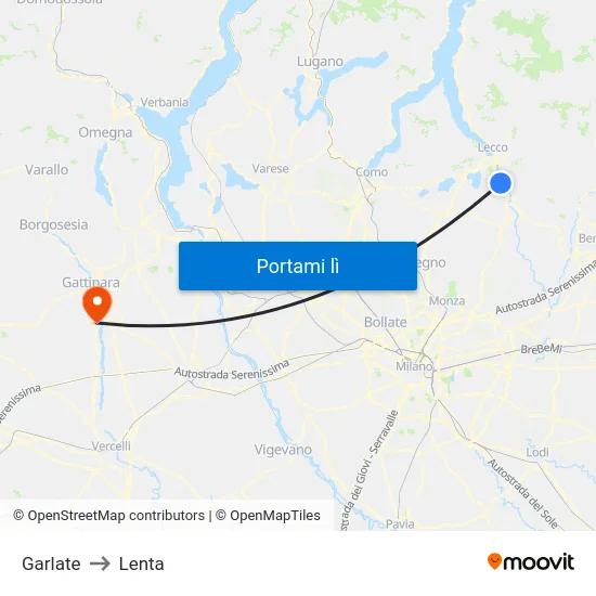 Garlate to Lenta map