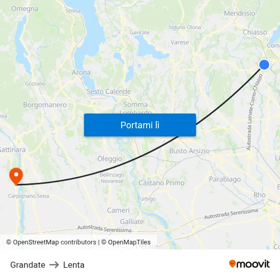 Grandate to Lenta map