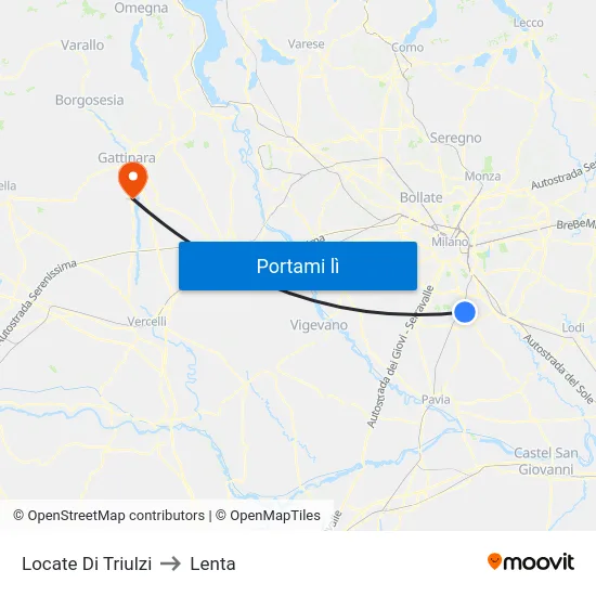 Locate Di Triulzi to Lenta map