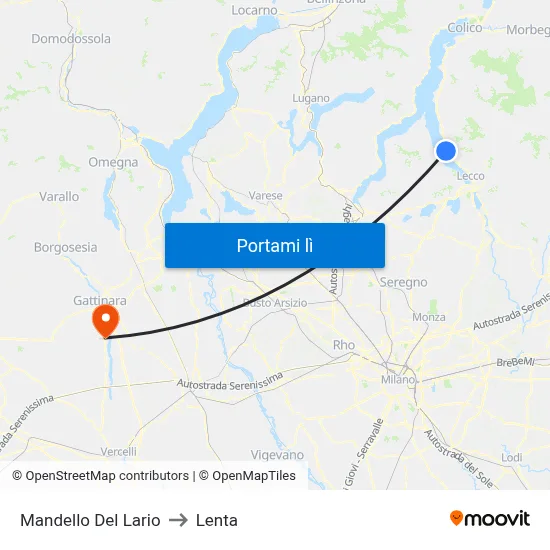 Mandello Del Lario to Lenta map