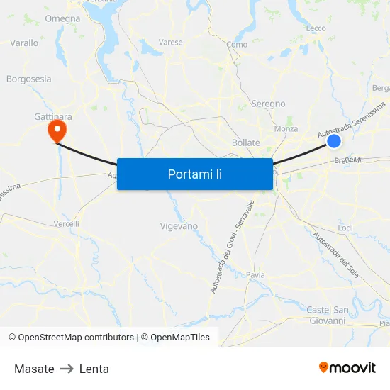Masate to Lenta map