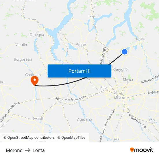 Merone to Lenta map