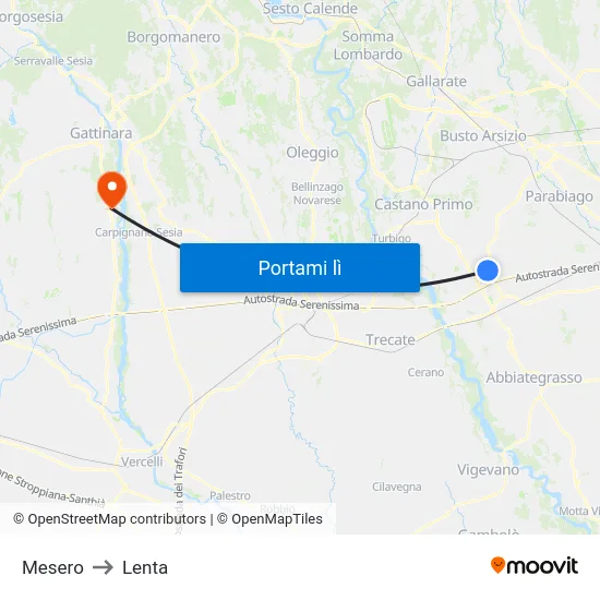 Mesero to Lenta map