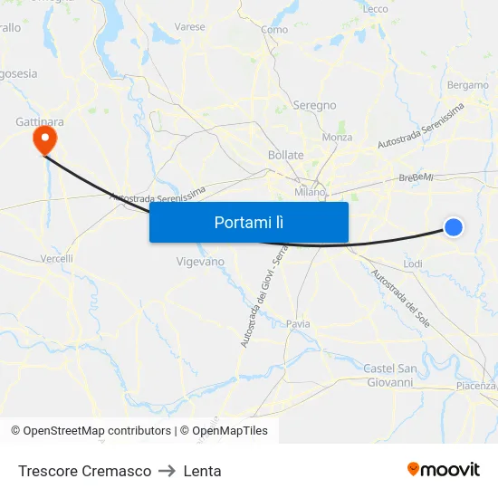 Trescore Cremasco to Lenta map