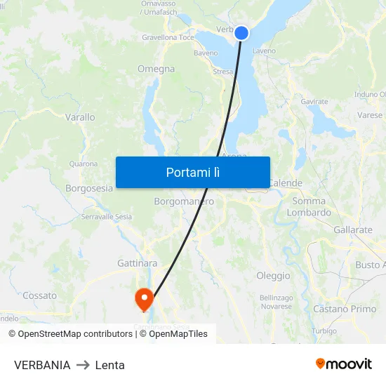 VERBANIA to Lenta map
