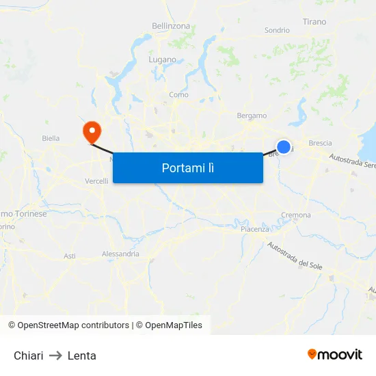 Chiari to Lenta map