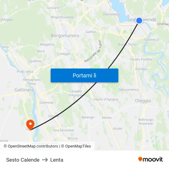 Sesto Calende to Lenta map