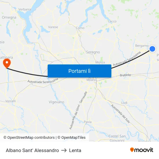Albano Sant' Alessandro to Lenta map
