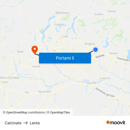 Calcinate to Lenta map