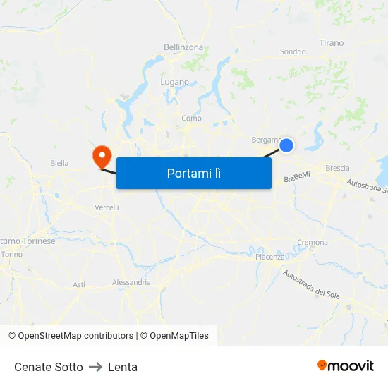 Cenate Sotto to Lenta map