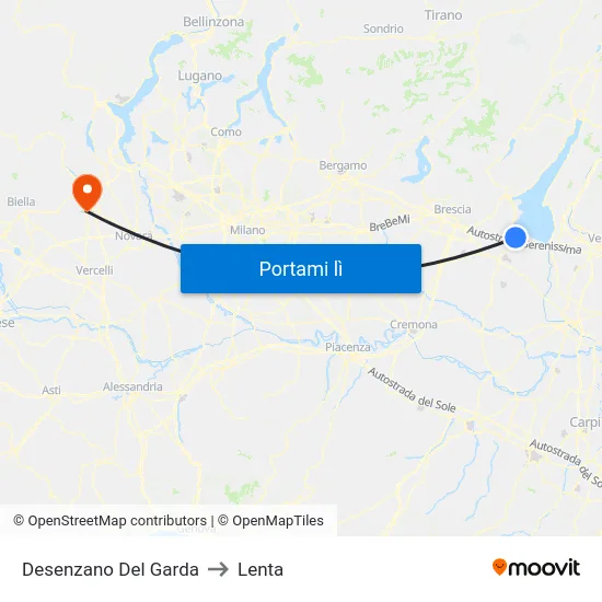 Desenzano Del Garda to Lenta map