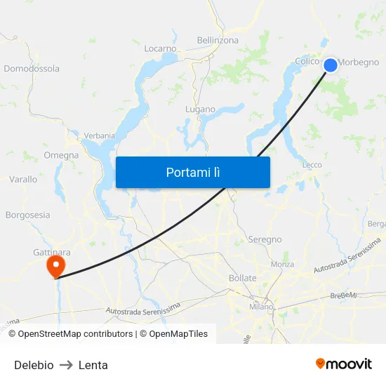 Delebio to Lenta map