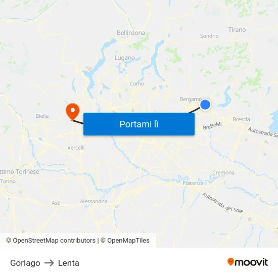 Gorlago to Lenta map