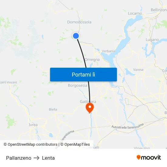 Pallanzeno to Lenta map