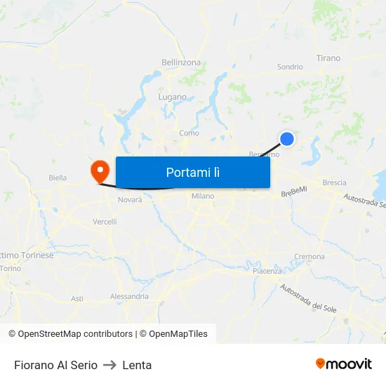 Fiorano Al Serio to Lenta map