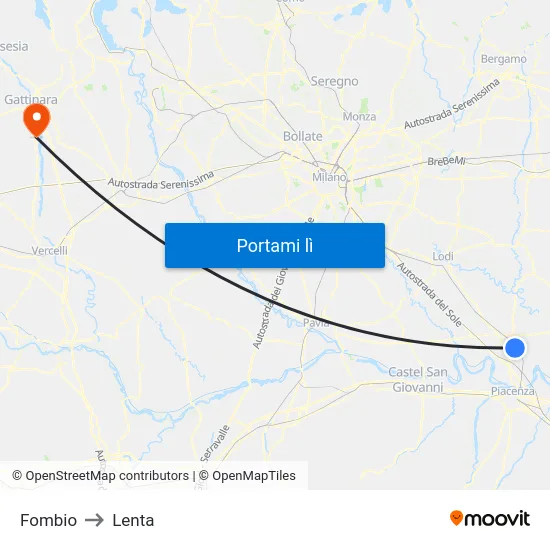 Fombio to Lenta map