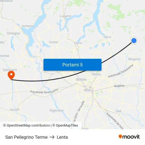 San Pellegrino Terme to Lenta map