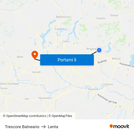 Trescore Balneario to Lenta map