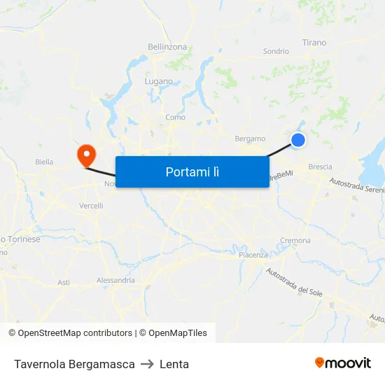 Tavernola Bergamasca to Lenta map