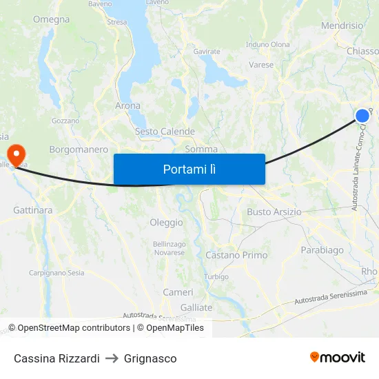 Cassina Rizzardi to Grignasco map