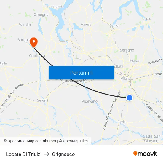 Locate Di Triulzi to Grignasco map