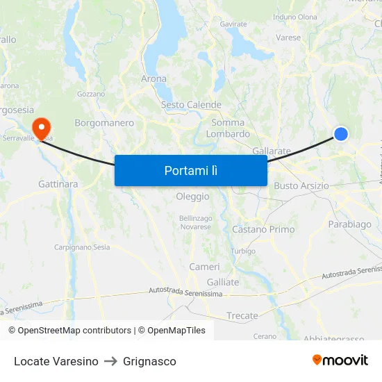 Locate Varesino to Grignasco map