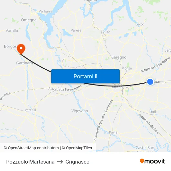 Pozzuolo Martesana to Grignasco map