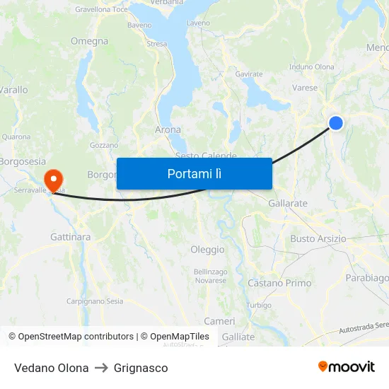 Vedano Olona to Grignasco map