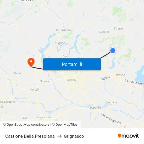 Castione Della Presolana to Grignasco map