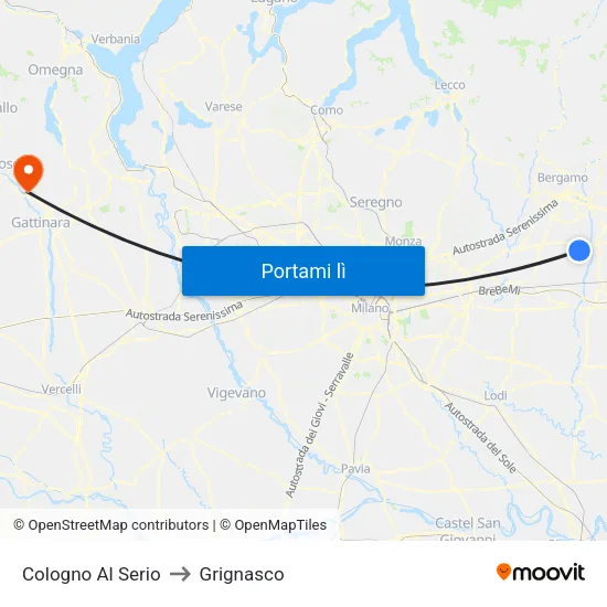 Cologno Al Serio to Grignasco map