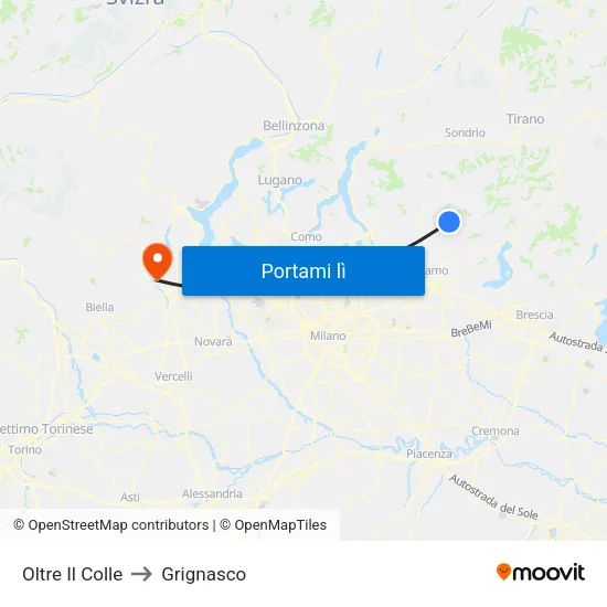 Oltre Il Colle to Grignasco map