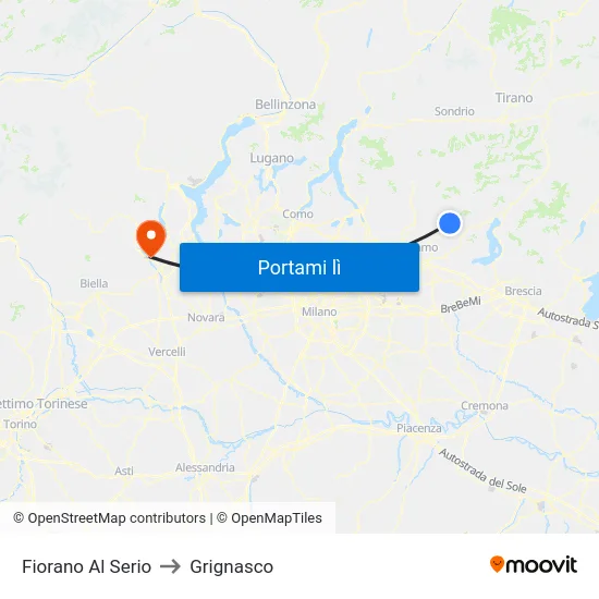 Fiorano Al Serio to Grignasco map