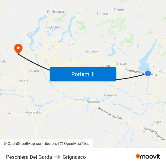 Peschiera Del Garda to Grignasco map