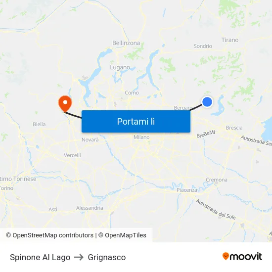 Spinone Al Lago to Grignasco map