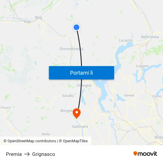 Premia to Grignasco map