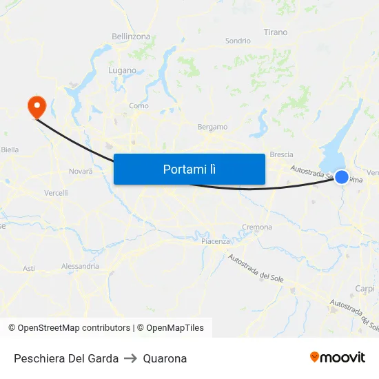 Peschiera Del Garda to Quarona map