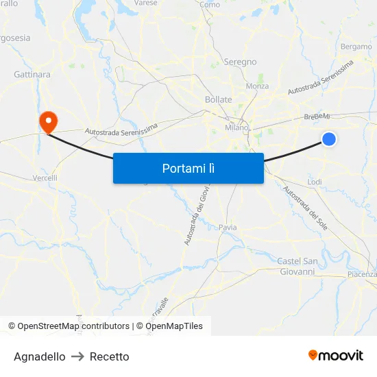 Agnadello to Recetto map