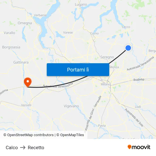 Calco to Recetto map