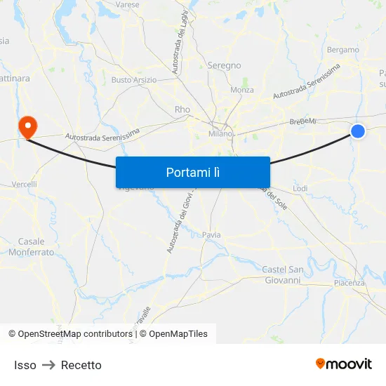 Isso to Recetto map