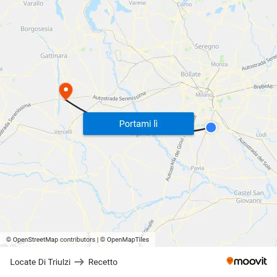 Locate Di Triulzi to Recetto map