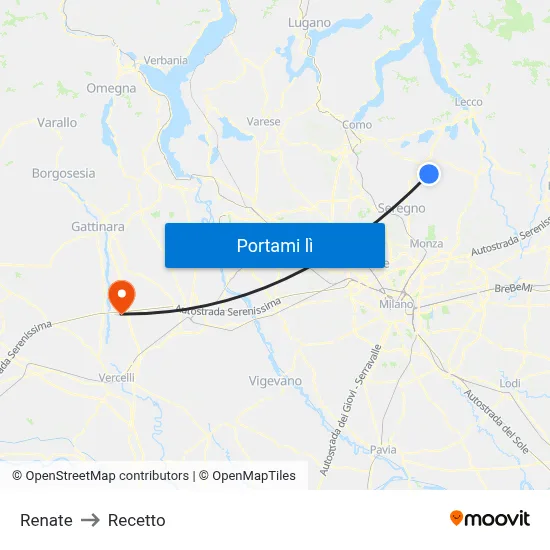 Renate to Recetto map