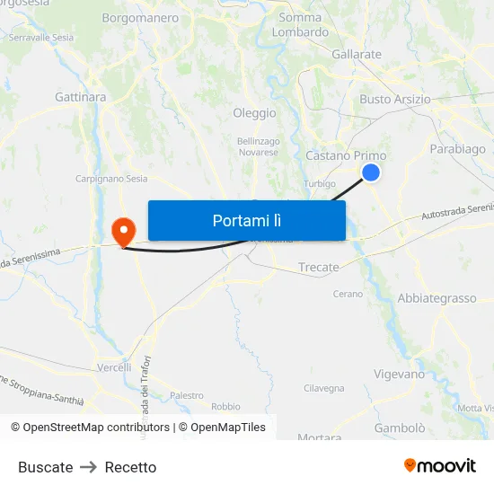 Buscate to Recetto map