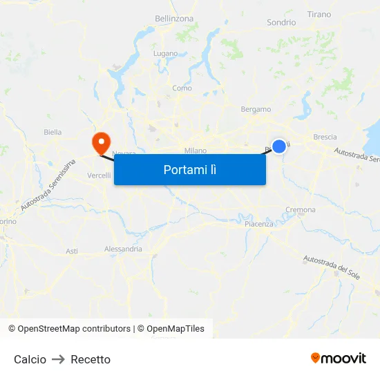 Calcio to Recetto map