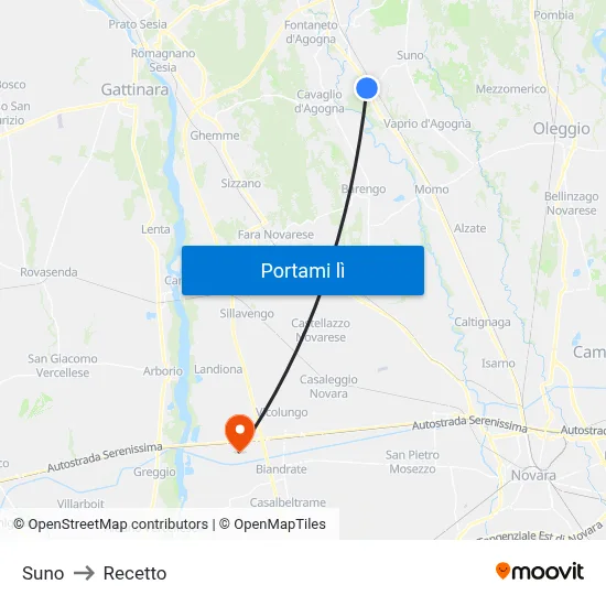 Suno to Recetto map