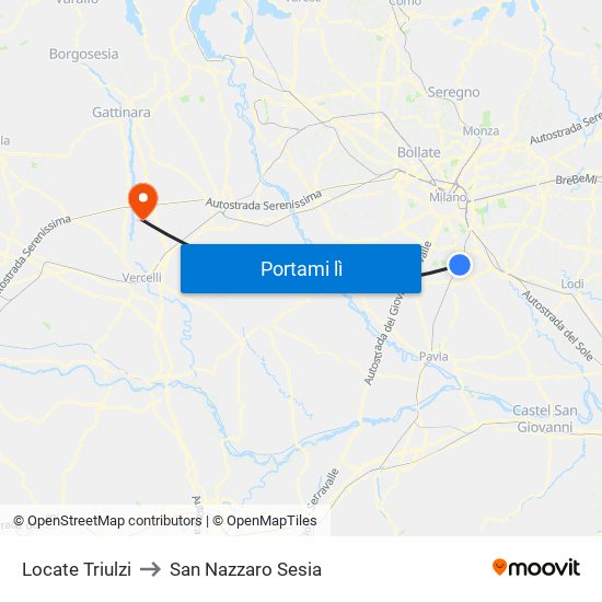 Locate Triulzi to San Nazzaro Sesia map