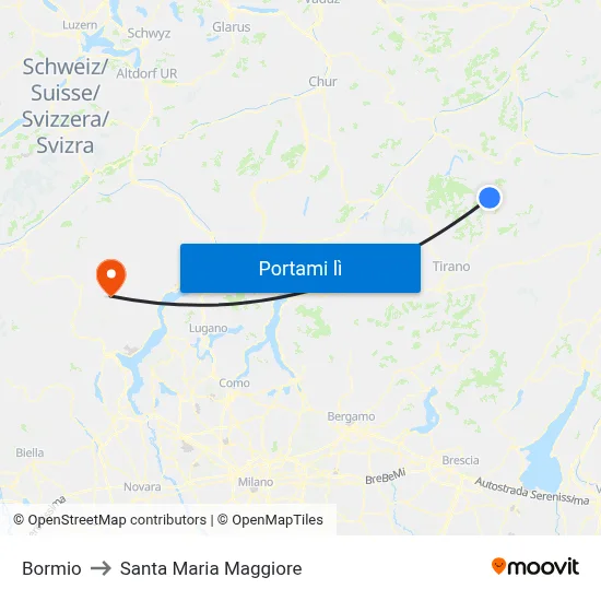 Bormio to Santa Maria Maggiore map