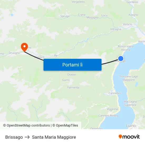 Brissago to Santa Maria Maggiore map